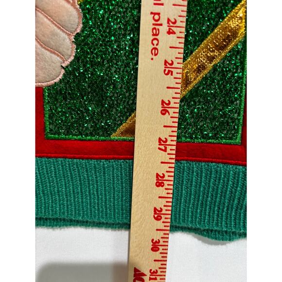 New‎ Holiday Time Ugly Christmas Sweater Santa & Drink Pouch Sz XL Nordic Glam - Picture 7 of 10